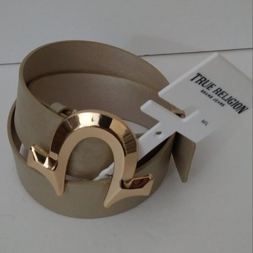 True Religion Gold with Horseshoe Buckle Belt - Picture 1 of 9